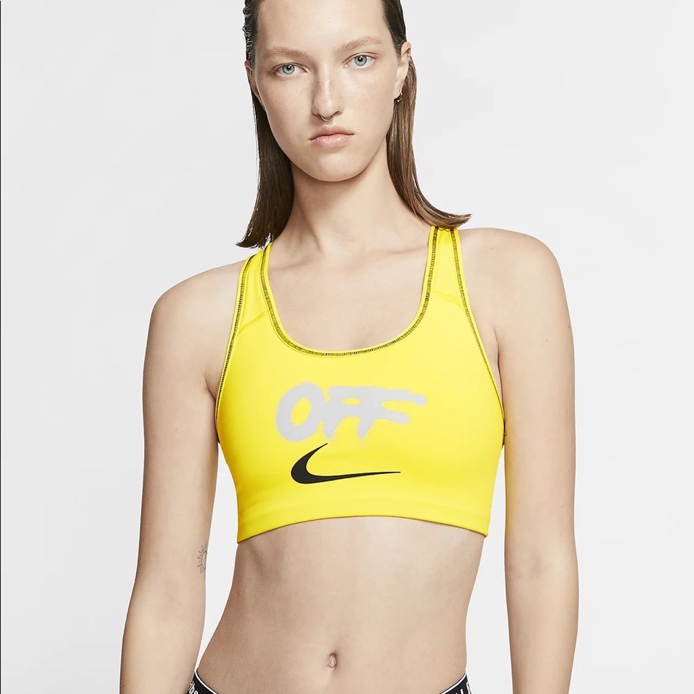 yellow Off-White x Nike Sports Bra